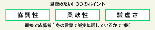 協調性、柔軟性、謙虚さの見極め