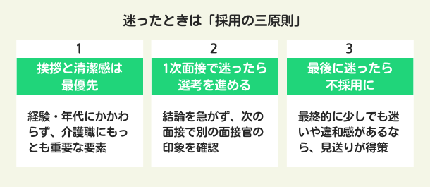 迷ったときの介護人材採用の三原則